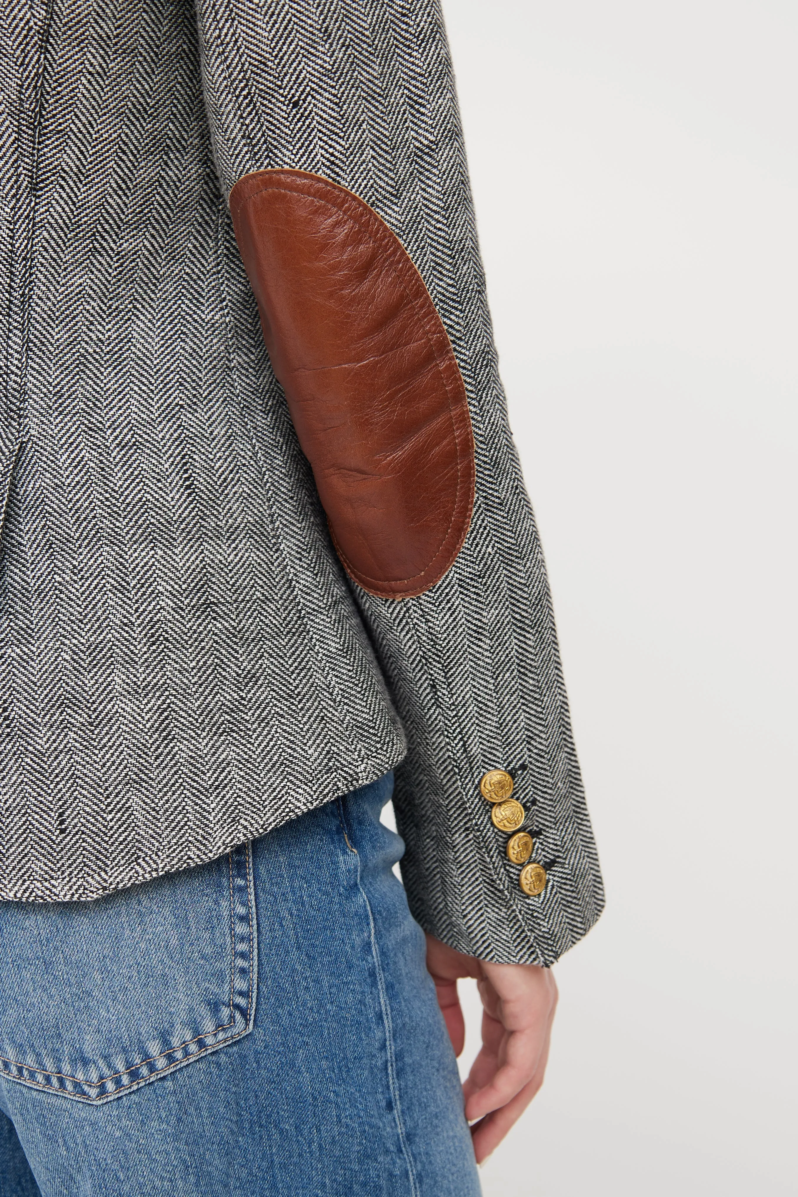 Black & White Tweed Linen Blazer