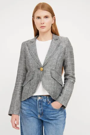 Black & White Tweed Linen Blazer