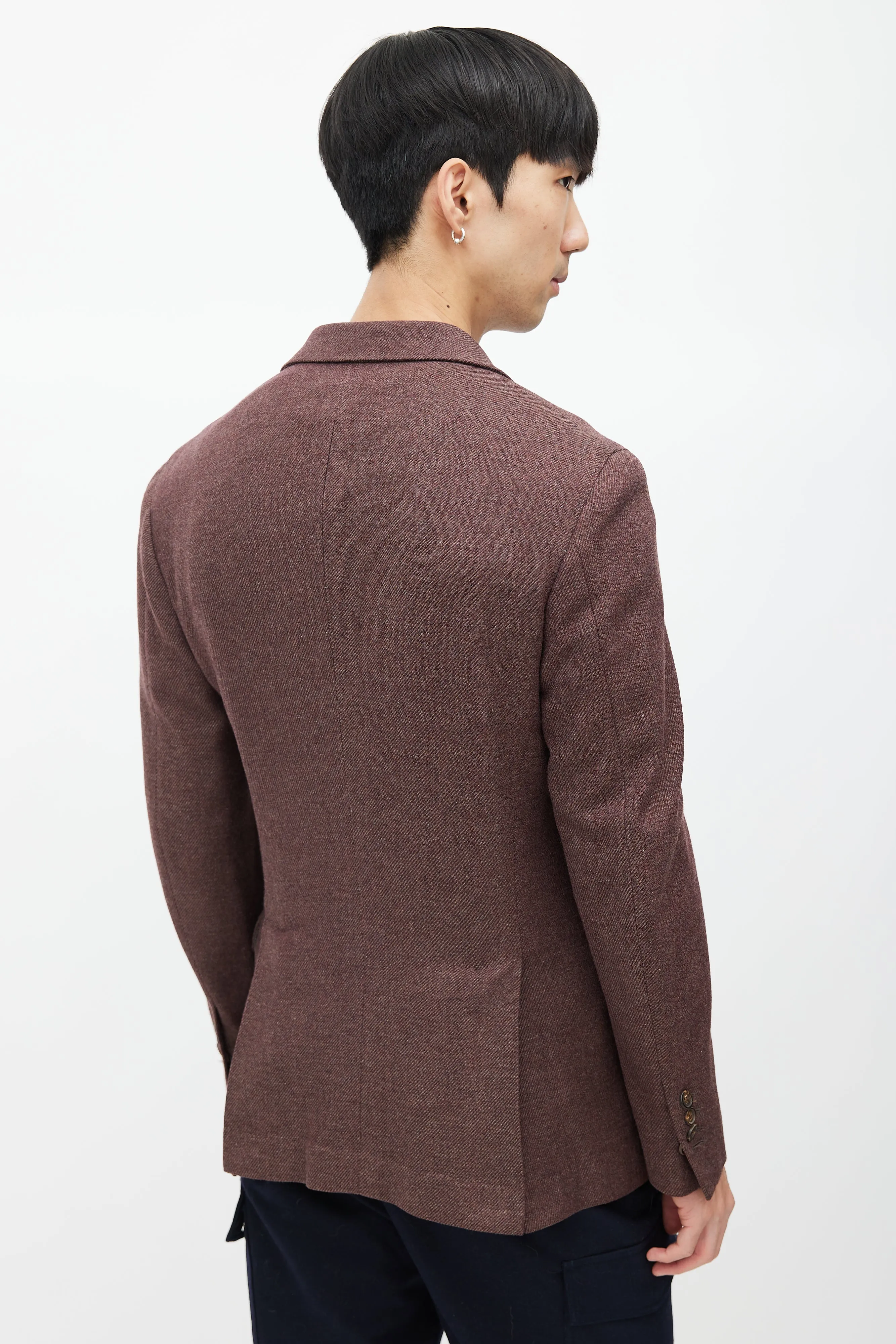 Brown Wool Tweed Blazer