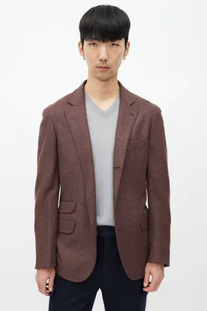 Brown Wool Tweed Blazer