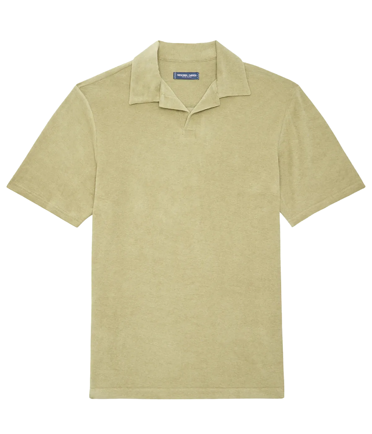 Faustino Terry Cotton Blend Short Sleeve Polo in Jungle Green