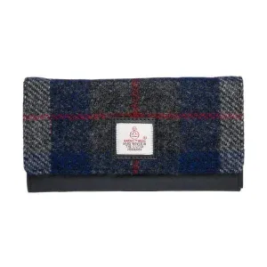 Harris Tweed Envelope Purse In Blue Check