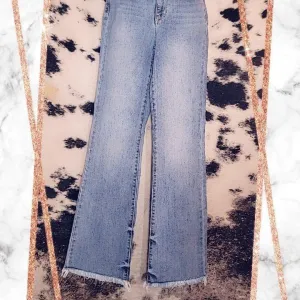 High Waist, Bootcut with Fray Hem Jeans, Judy Blue