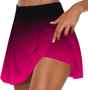 hlysgo Women Tennis Skirts High Waisted Athletic Skorts Summer Running Workout Skort Shorts 2 in 1 Sport Pickleball Shorts