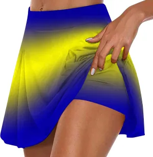 hlysgo Women Tennis Skorts 2025 Summer Athletic Shorts High Waisted Flowy Shorts Trendy Gradient Print Sport Workout Shorts