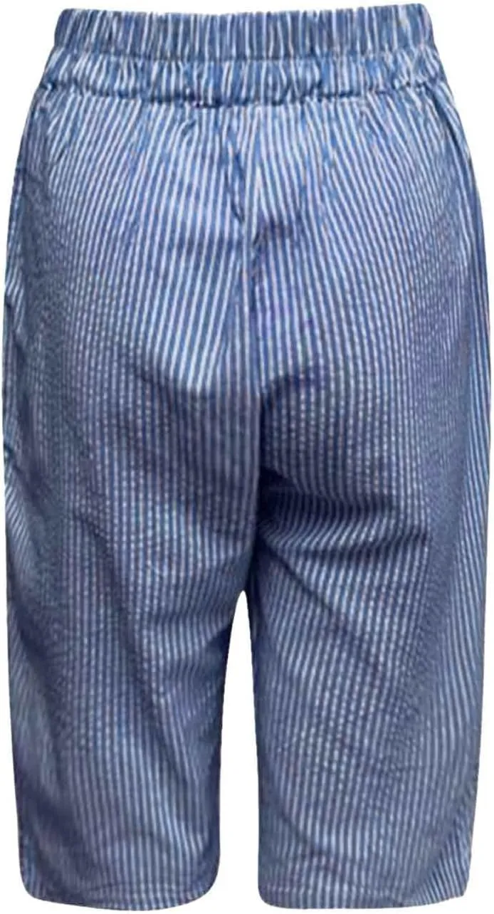 Linen Shorts for Women 2025 Summer Trendy High Waisted Wide Leg Side Button Bermuda Short Loose Pants with Pockets