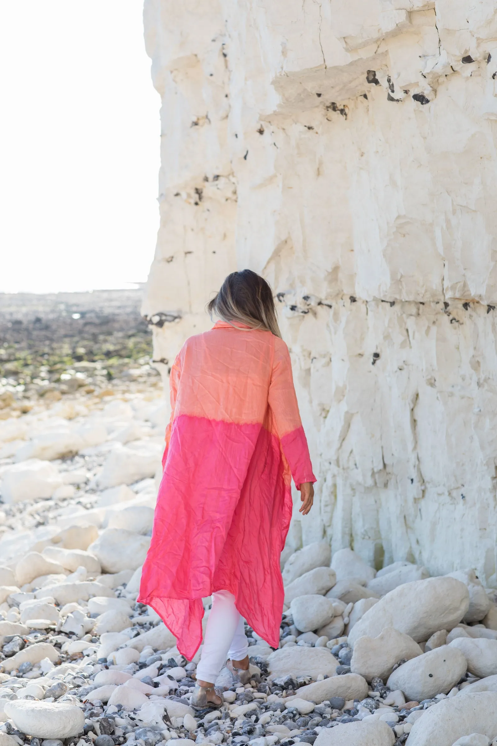 Nellore Jacket Hand Dyed in Bamboo Linen Ombre Only Size S/M (10 to 14)