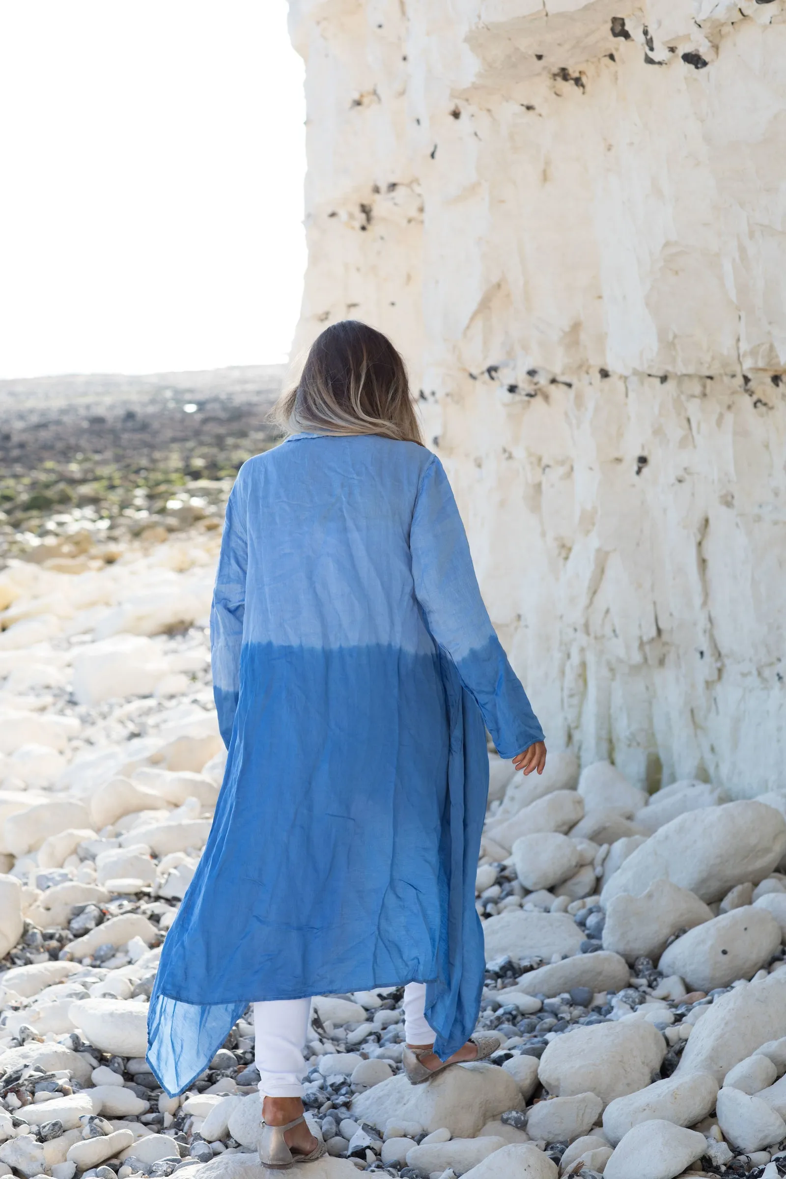 Nellore Jacket Hand Dyed in Bamboo Linen Ombre Only Size S/M (10 to 14)
