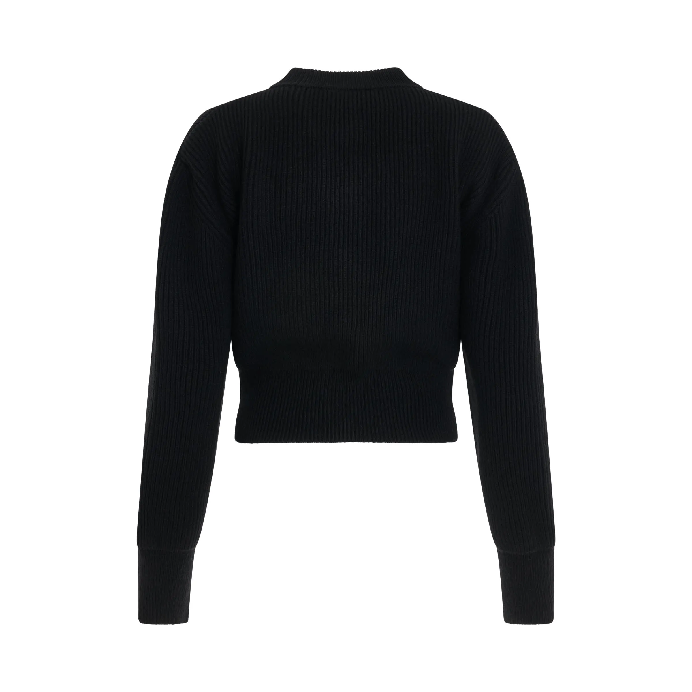 Round Neck Cocoon Sweater in Black