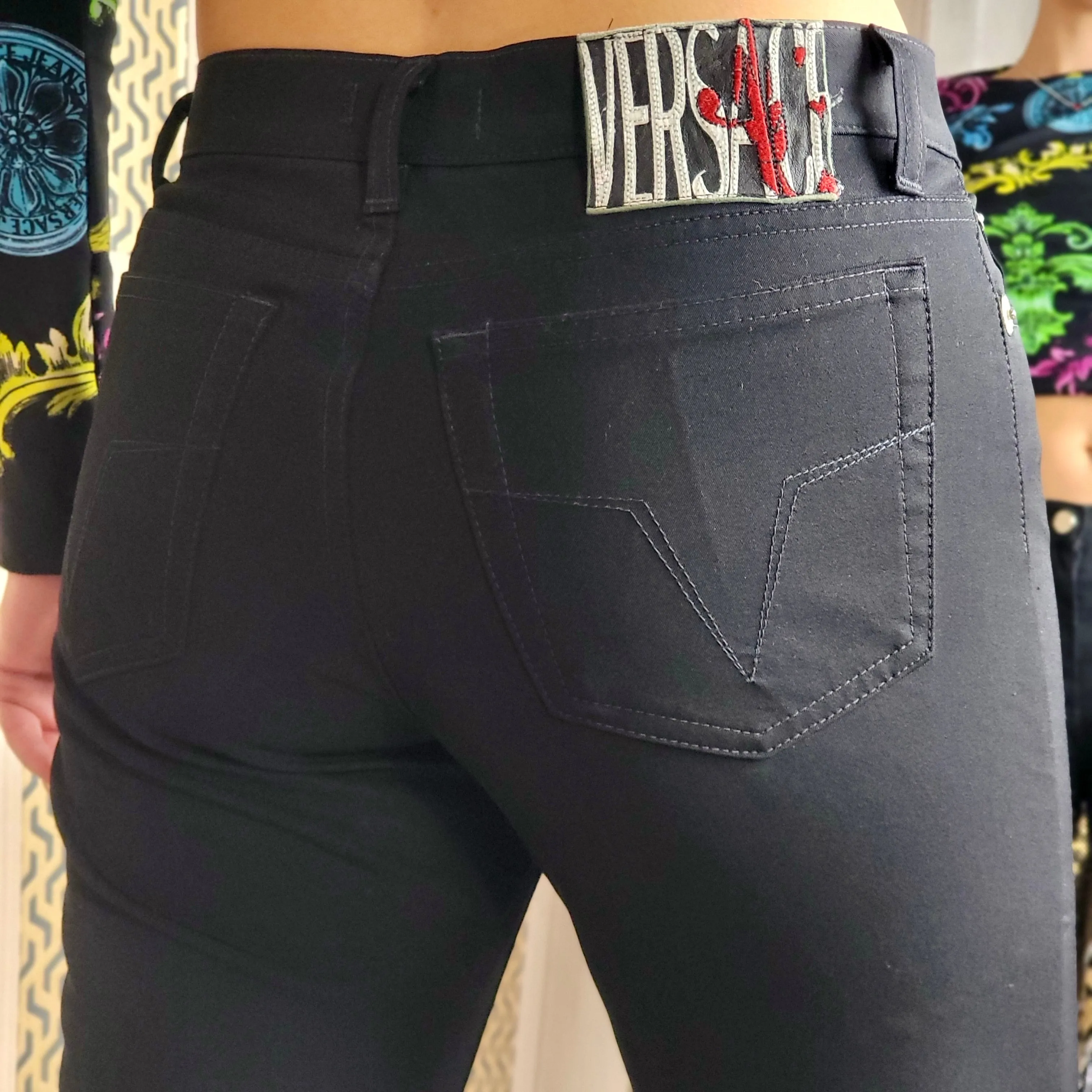 VERSACE JEANS VINTAGE BOOTCUT TROUSERS IT 41/ UK 8