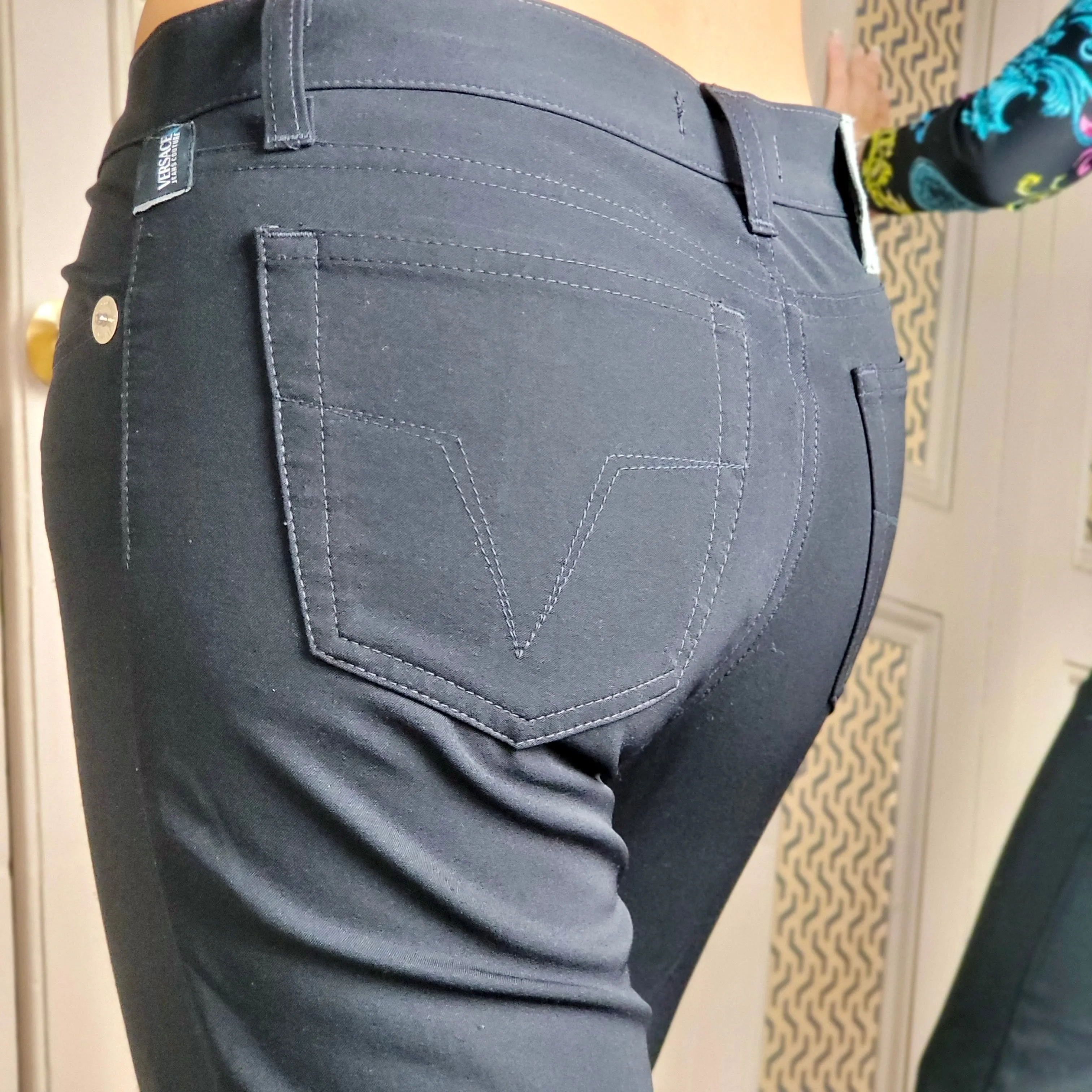 VERSACE JEANS VINTAGE BOOTCUT TROUSERS IT 41/ UK 8