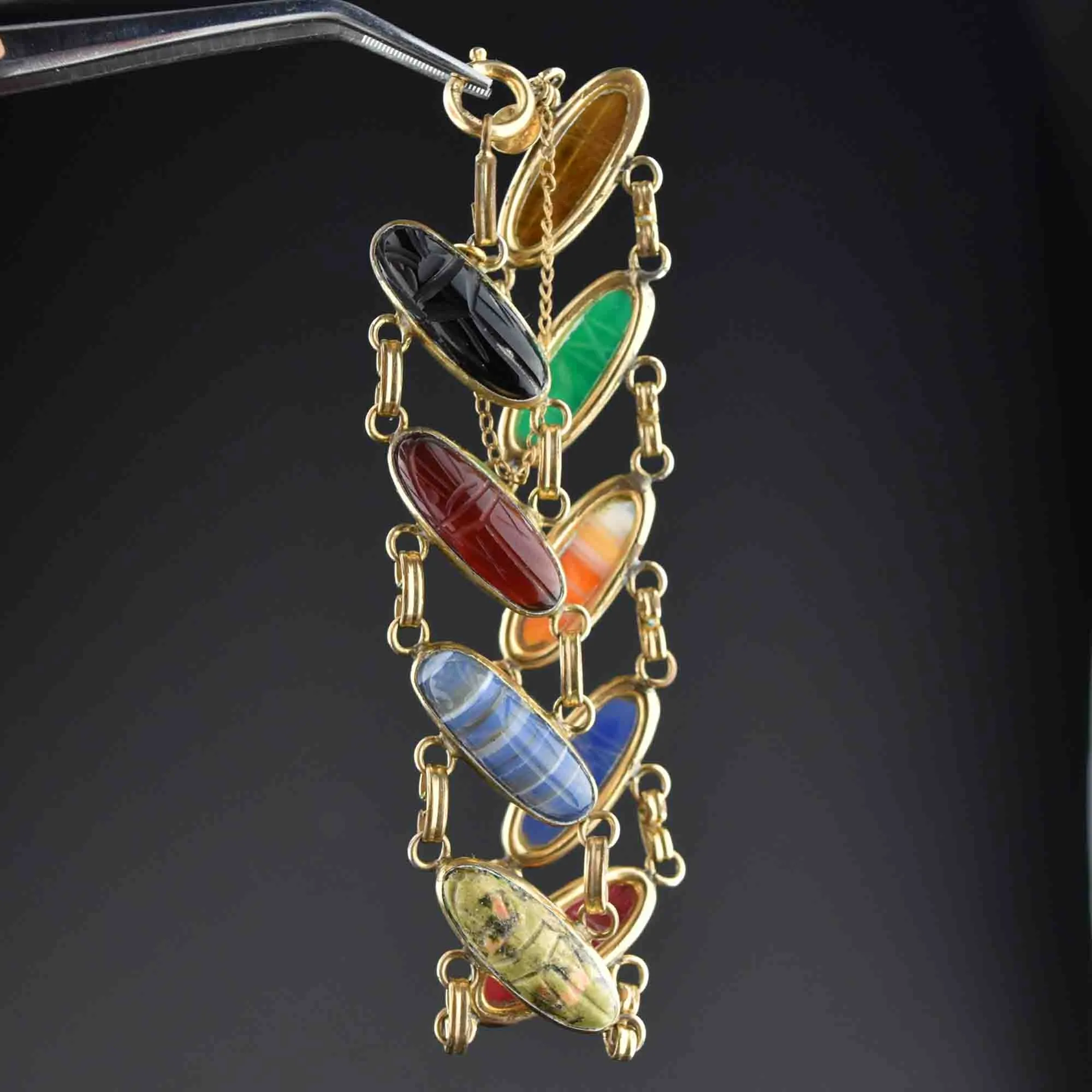 Vintage Wide Egyptian Beetle Bug Scarab Bracelet