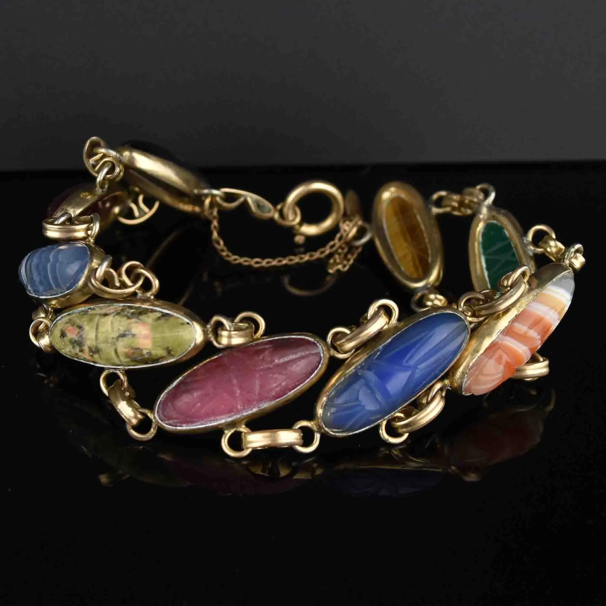 Vintage Wide Egyptian Beetle Bug Scarab Bracelet