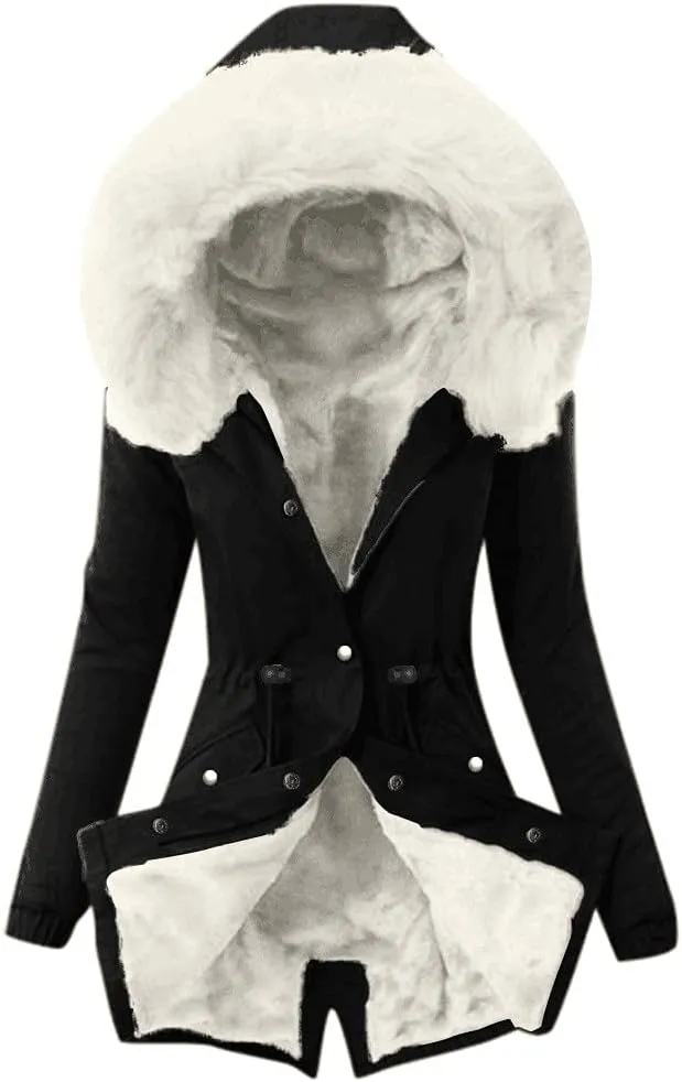 Winter Jackets for Women Hoodies for Women Women Casual Trendy Button Long Sleeve Loose Comfy Pockets Fuzzy Jacket Coats