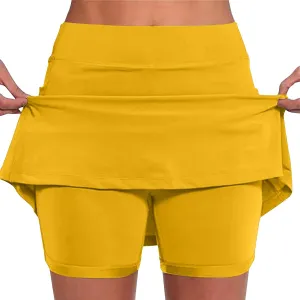 Womens Skorts with Pockets Tummy Control Plus Size Skorts Dressy Casual High Waist Athletic Shorts Trendy Skirts