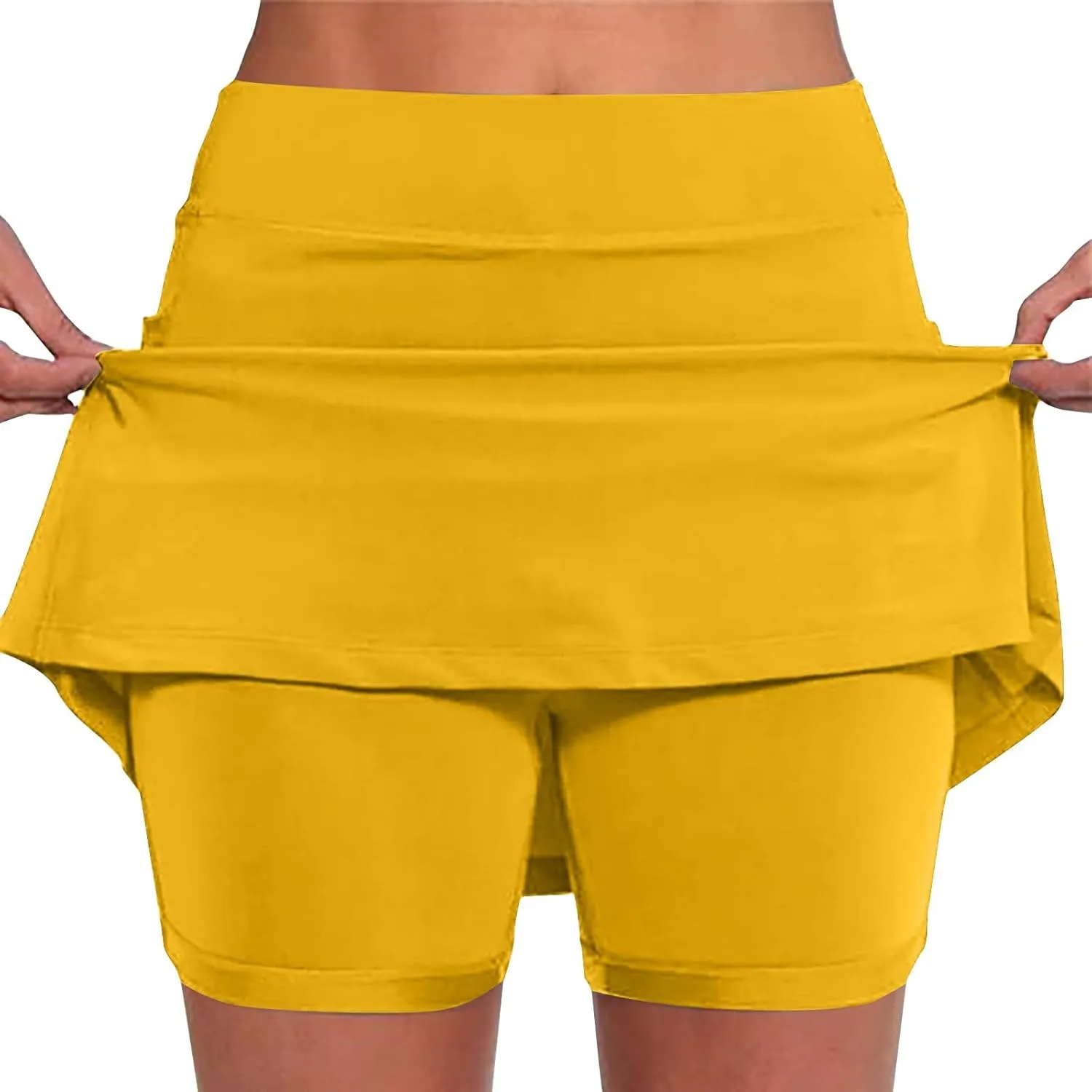 Womens Skorts with Pockets Tummy Control Plus Size Skorts Dressy Casual High Waist Athletic Shorts Trendy Skirts